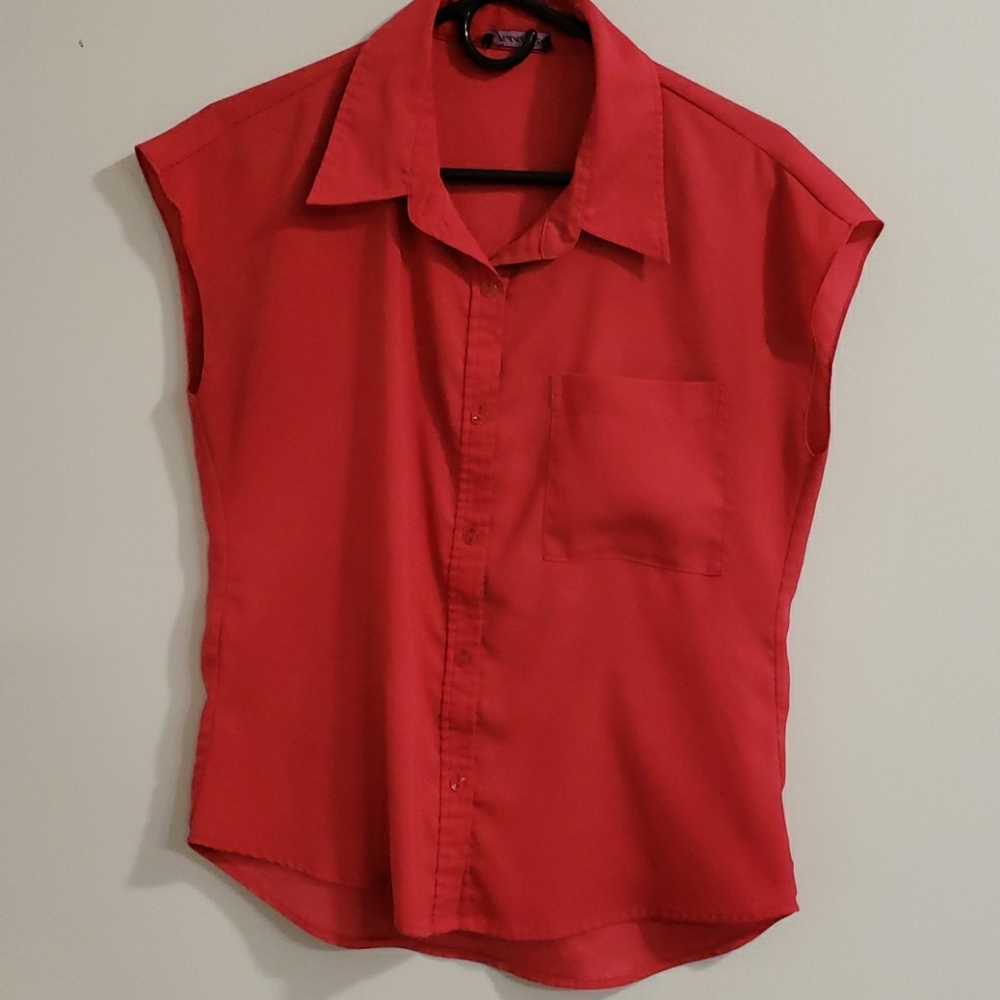 Coral cap sleeve bouse